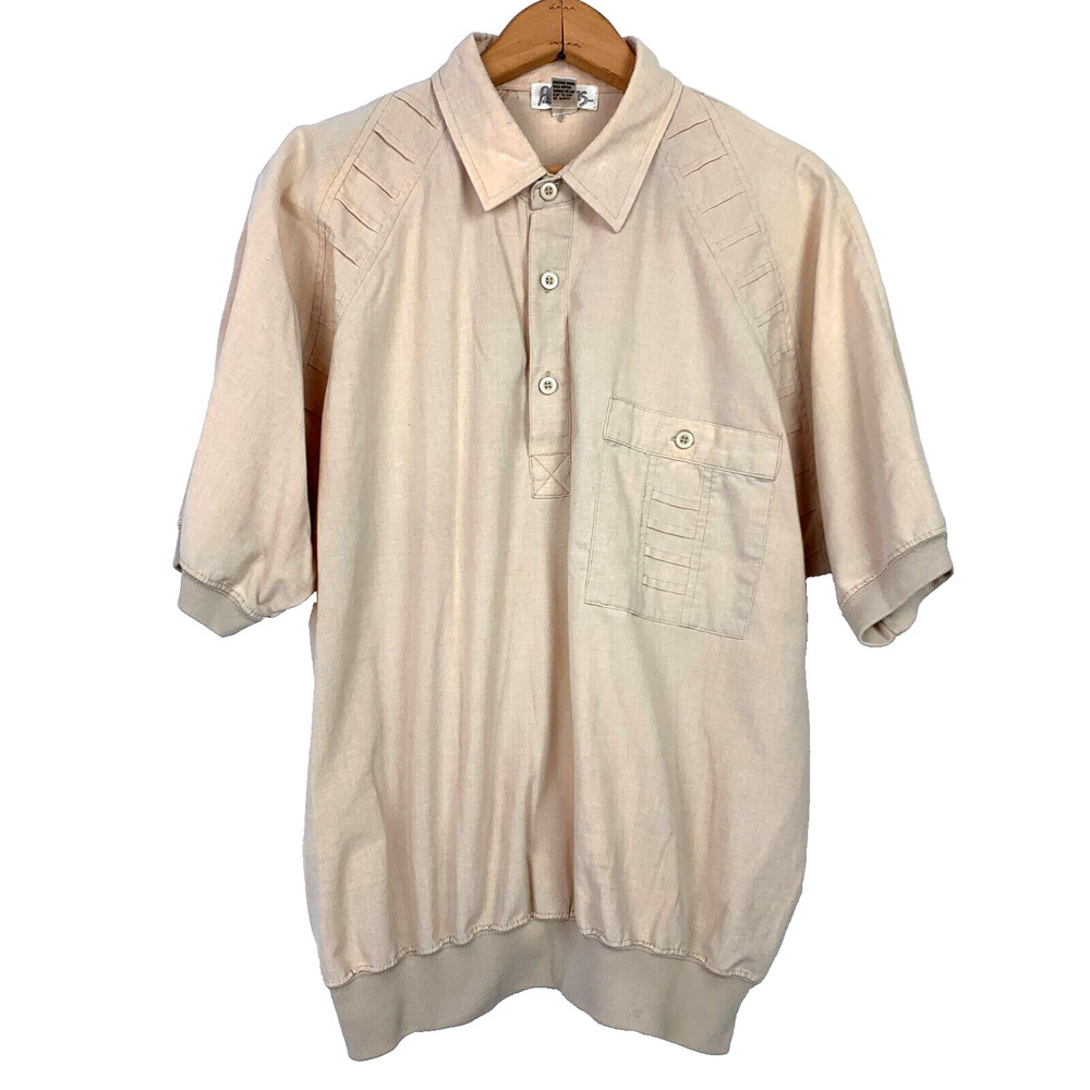 Vintage 70s Alexxus Brown Dadcore Short Sleeve Polo Shirt Large